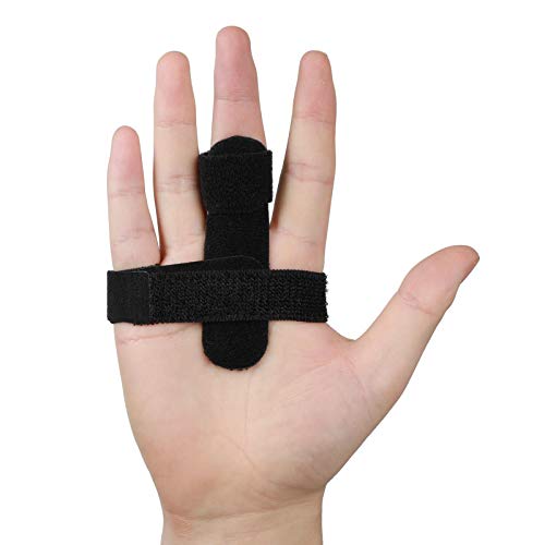 Férula De Dedo En Gatillo, Soporte De Dedo En Mazo Para Dedo índice, Medio, Anular Para Enderezar Dedos Rotos, Lesiones, Artritis, Dedo En Gatillo. Inmovilizador De Nudillos Ajustable(negro)