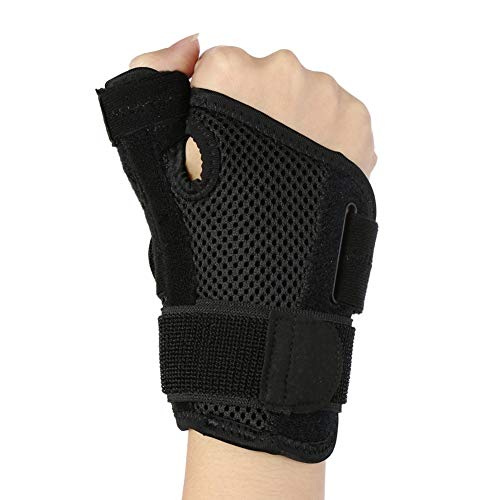 Férula para artritis, soporte de pulgar, soporte para férula, protección para esguince de articulación del pulgar para la mano derecha e izquierda negra