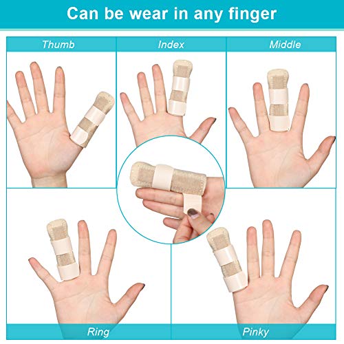 Férulas de dedo de gatillo ajustables, soporte de mano Protección de férulas Protección de férulas Recuperación de lesiones Brace para dedo de mazo, artritis, esguinces de dedo(Piel con agujeros)