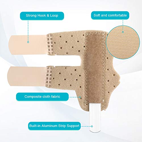 Férulas de dedo de gatillo ajustables, soporte de mano Protección de férulas Protección de férulas Recuperación de lesiones Brace para dedo de mazo, artritis, esguinces de dedo(Piel con agujeros)