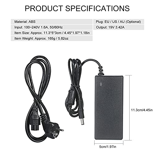 Festnight SEQURE AC Power Adapter Plug 3.42A 19V Adaptador de fuente de alimentación para soldador eléctrico de SQ-001 y SQ-D60 EU Plug