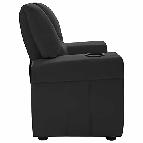 Festnjght Sillón Reclinable Tela Negro, Sillón Relax con Reposapiés, Sistema de Apertura Push, Compacto, Butaca Salón Reclinable hasta 160º