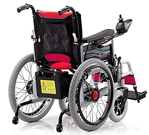 FGVDJ Silla de Ruedas eléctrica Plegable Ligera 34 kg, y el Uso de un Uso Potente, la Silla de Ruedas eléctrica es Conveniente para Uso Familiar y al Aire Libre Confo