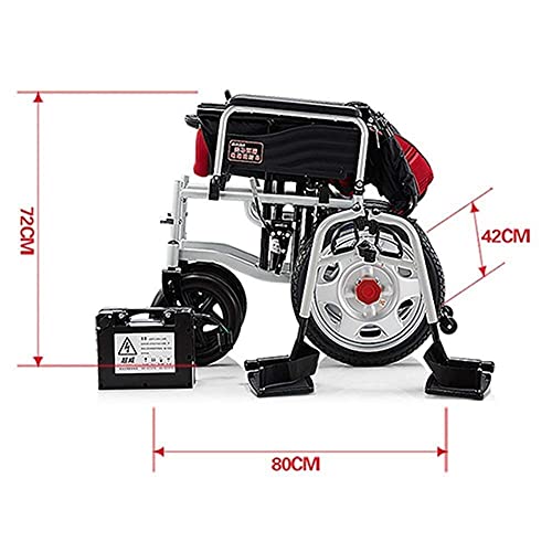 FGVDJ Silla de Ruedas eléctrica Plegable Ligera 34 kg, y el Uso de un Uso Potente, la Silla de Ruedas eléctrica es Conveniente para Uso Familiar y al Aire Libre Confo