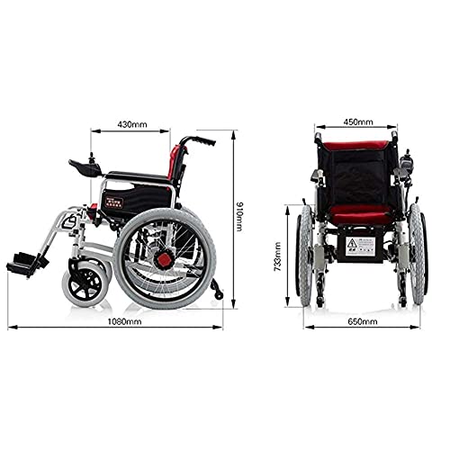 FGVDJ Silla de Ruedas eléctrica Plegable Ligera 34 kg, y el Uso de un Uso Potente, la Silla de Ruedas eléctrica es Conveniente para Uso Familiar y al Aire Libre Confo