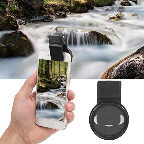 Filtro de lente ND de 37 mm para teléfono, kit de filtro de lente de cámara de teléfono móvil ND2-400 con clip, filtro de densidad neutra ajustable, con clip de lente, para la mayoría de los teléfonos