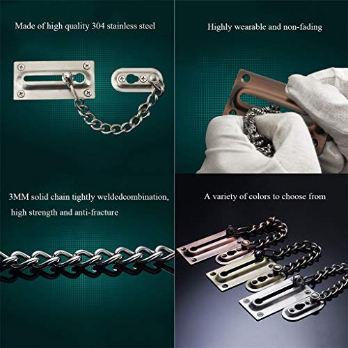 FINDYU Hardware Cadena para Puerta, Cadena De Puerta De Seguridad De Acero Inoxidable 304 BYDNBY Cadena De Seguridad De Bloqueo De Cerradura De Puerta Cerraduras (Color : B×2)