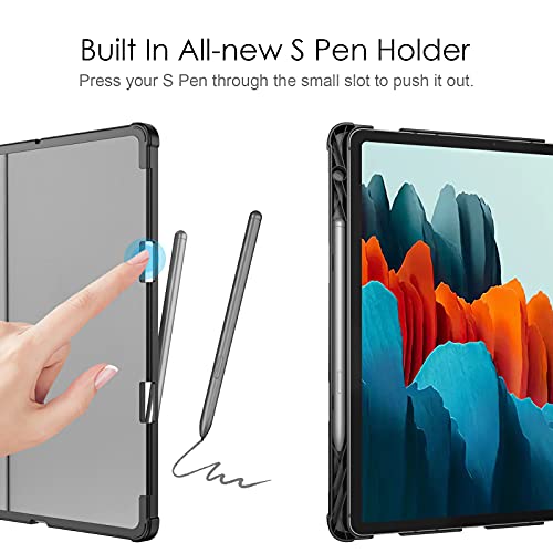 Fintie Funda con Teclado Español Ñ para Samsung Galaxy Tab S7 11" 2020 (SM-T870/T875) - Carcasa con Portalápiz para S Pen y Teclado Inalámbrico Magnético Desmontable, Negro