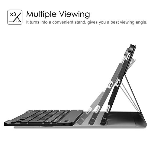 Fintie Funda con Teclado Español Ñ para Samsung Galaxy Tab S7 11" 2020 (SM-T870/T875) - Carcasa con Portalápiz para S Pen y Teclado Inalámbrico Magnético Desmontable, Negro