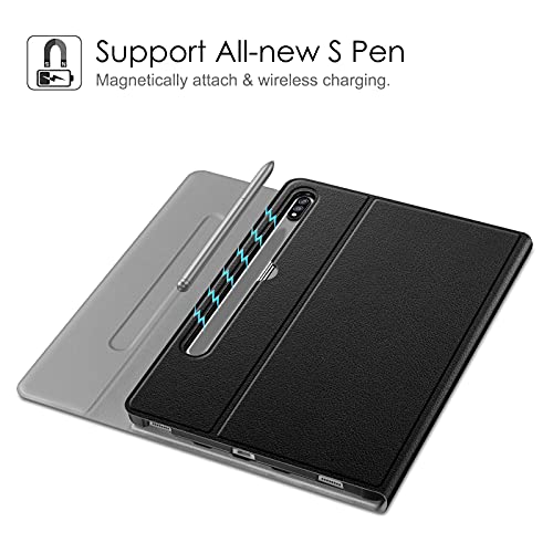 Fintie Funda con Teclado Español Ñ para Samsung Galaxy Tab S7 11" 2020 (SM-T870/T875) - Carcasa con Portalápiz para S Pen y Teclado Inalámbrico Magnético Desmontable, Negro