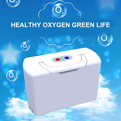 Fishlor Concentrador de oxígeno 3L, generador de oxígeno ABS con 2 baterías, generador portátil de oxígeno para el hogar Habitaciones itinerantes para Autos purifica el Aire(UE 220V)