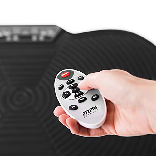FITFIU Fitness PV-100 - Plataforma Vibratoria Oscilante, con movimiento en 2 planos, 400 W, 99 velocidades, 9 programas predeterminados, 2 cuerdas elásticas, mando, peso máx 150 kg, color Gris