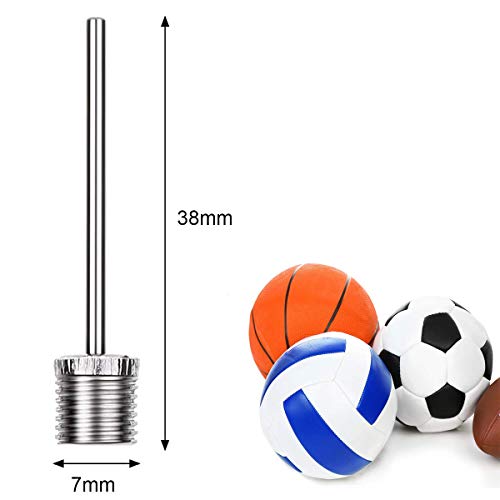 Fiyuer 100 Piezas Agujas de inflar balones Acero Inoxidable válvula Adaptador Bomba de Bolas Fútbol, Bicicleta Baloncesto Voleibol y más Deportes