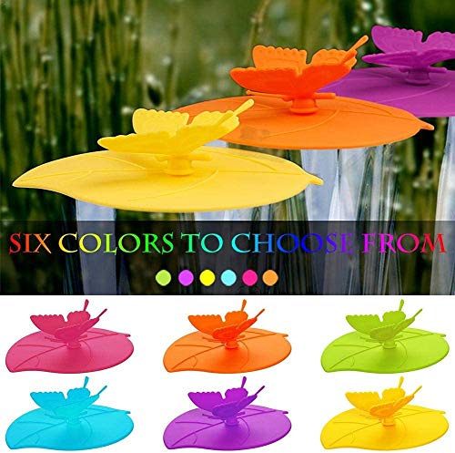 Fiyuer Tapa Taza Silicona 12 Pcs Tapas de la Taza de la Bebida del silicón Mariposas Tapa de Copa para Tazas de Café y té