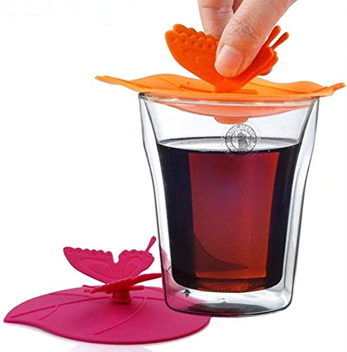 Fiyuer Tapa Taza Silicona 12 Pcs Tapas de la Taza de la Bebida del silicón Mariposas Tapa de Copa para Tazas de Café y té