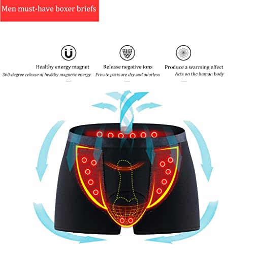 FJL 3/5/7 Piezas Pantalones Cortos para el Cuidado de la Salud de Terapia Magnética Calzoncillos Tipo Bóxer para Hombre Mejorar la Vida Comodidad Suave y Transpirable (Color : 3pcs, Size : 3XL)