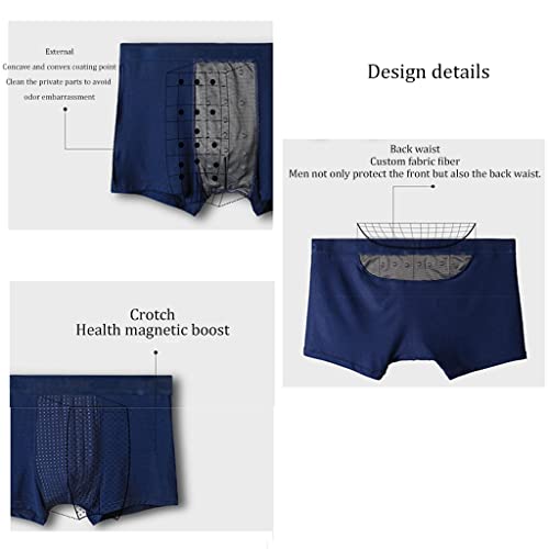 FJL Multipack de Pantalones Interiores Sexy Negros Calzoncillos Tipo Bóxer para el Cuidado de la Salud de Magnetoterapia Pantalón Corto de Aumento Cómodo Todo el Día para Hombre