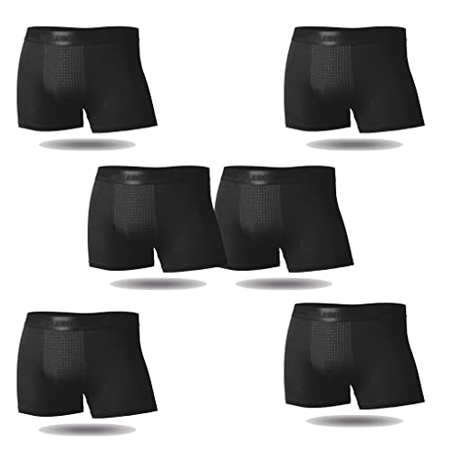 FJL Multipack de Pantalones Interiores Sexy Negros Calzoncillos Tipo Bóxer para el Cuidado de la Salud de Magnetoterapia Pantalón Corto de Aumento Cómodo Todo el Día para Hombre