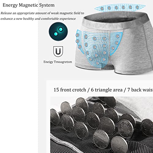 FJL Multipack de Pantalones Interiores Sexy Negros Calzoncillos Tipo Bóxer para el Cuidado de la Salud de Magnetoterapia Pantalón Corto de Aumento Cómodo Todo el Día para Hombre