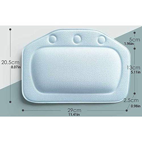 Fleymu PVC Almohada Baño con Ventosas Antideslizante Bañera Reposacabezas Ergonómico Suave Impermeable Mullida Soporte para Cuello Cómoda Que Soporta Perfectamente la Cabeza, los Hombros Alfombra Baño