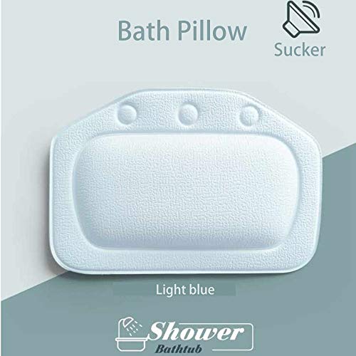 Fleymu PVC Almohada Baño con Ventosas Antideslizante Bañera Reposacabezas Ergonómico Suave Impermeable Mullida Soporte para Cuello Cómoda Que Soporta Perfectamente la Cabeza, los Hombros Alfombra Baño