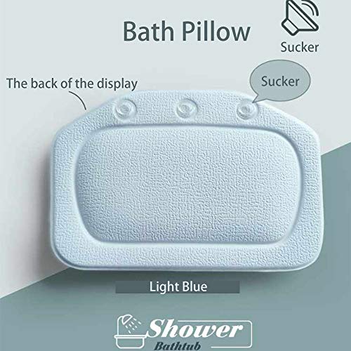 Fleymu PVC Almohada Baño con Ventosas Antideslizante Bañera Reposacabezas Ergonómico Suave Impermeable Mullida Soporte para Cuello Cómoda Que Soporta Perfectamente la Cabeza, los Hombros Alfombra Baño