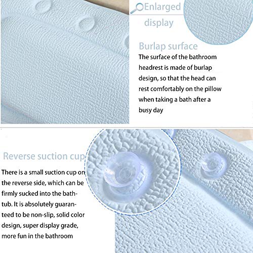 Fleymu PVC Almohada Baño con Ventosas Antideslizante Bañera Reposacabezas Ergonómico Suave Impermeable Mullida Soporte para Cuello Cómoda Que Soporta Perfectamente la Cabeza, los Hombros Alfombra Baño