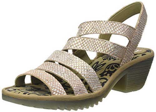 Fly London Woze118fly, Sandalia Mujer, Bronceado y Dorado, 38 EU