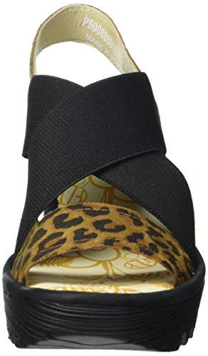 Fly London Yaji888fly, Sandalia Mujer, Bronceado Negro, 40 EU