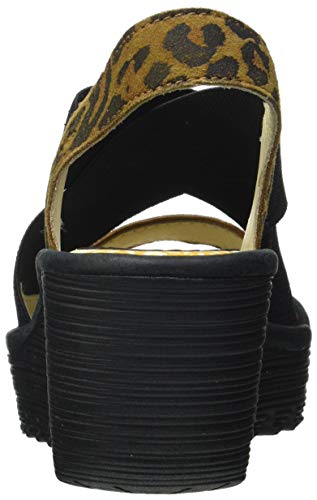 Fly London Yaji888fly, Sandalia Mujer, Bronceado Negro, 40 EU