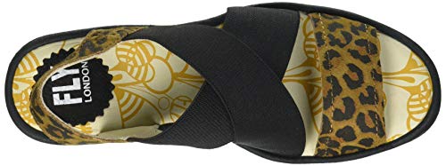 Fly London Yaji888fly, Sandalia Mujer, Bronceado Negro, 40 EU