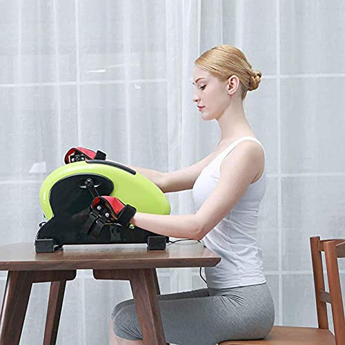 FMHCTN Pedal eléctrico ejercitador, Mini Ciclismo Resistencia Bicicletas, Rehabilitación Brazo y la Pierna Entrenador, aparatos de Gimnasia para la Tercera Edad (Greena)
