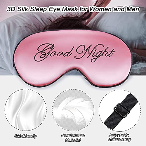 Fmlkic Máscaras de Seda para Dormir Máscara Satinada de Ojos para Dormir con Correa Ajustable Venda Suave Transpirable Cubierta Máscara de Ojos para Dormir de Seda, Color Mezclado-8 Piezas