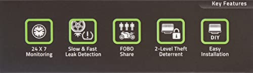 FOBO FB1574 - Sistema de monitorización de presión para bicicleta (Bluetooth, TPMS), color negro
