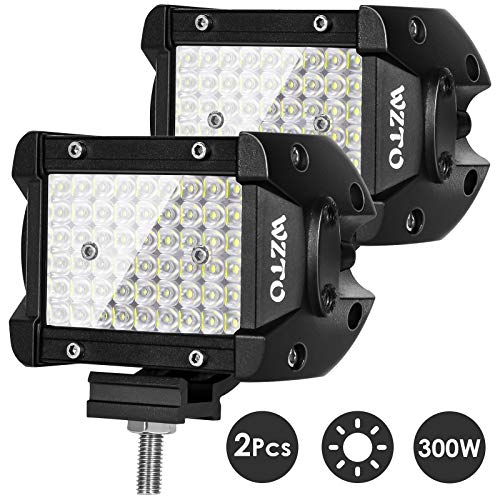 Focos LED Tractor, WZTO 2PCS 4" 300W 30000LM Luz de Trabajo Led 108 Luces Auxiliares Led,DC12~24V Offroad IP67 Luz de Marcha Atrás Impermeable Para Motocicleta Todoterreno,Tractor,Camión,SUV,UTV