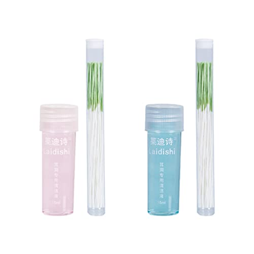 FOMIYES 2 Set de Pendientes Limpiador de Agujeros Pendientes de Hilo Dental Agujero Piercing Después del Cuidado Fragancia de Rosa Menta Eliminación de Olores Herramienta de Limpieza para