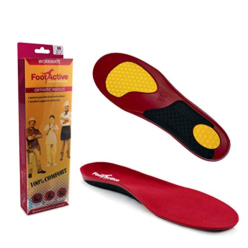 FootActive Workmate - Plantillas para trabajar con la mejor suela absorbente y cómoda para pies durante todo el día, Rojo (rojo), 36/38 EU