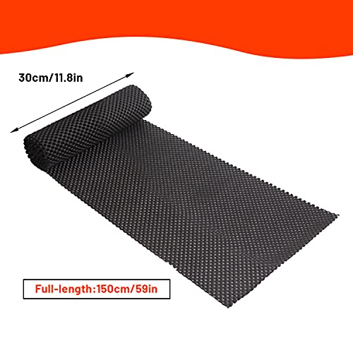 Foraco Alfombrilla antideslizante,base de alfombra antideslizante de usos múltiples,alfombrilla de goma impermeable,revestimiento para cajones de estantes que se puede cortar a cualquier tamaño(Negro)