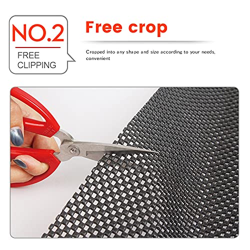 Foraco Alfombrilla antideslizante,base de alfombra antideslizante de usos múltiples,alfombrilla de goma impermeable,revestimiento para cajones de estantes que se puede cortar a cualquier tamaño(Negro)