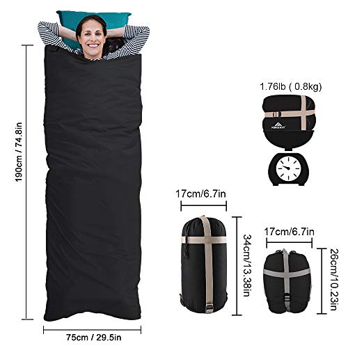 Forceatt Saco de Dormir Portátil Individual,Adecuado para 2-3 Estaciones y con un Peso de Solo 0.8 kg, Equipo de Campamento Ideal para Adultos y Niños, Viajes, Senderismo y Actividades al Aire Libre
