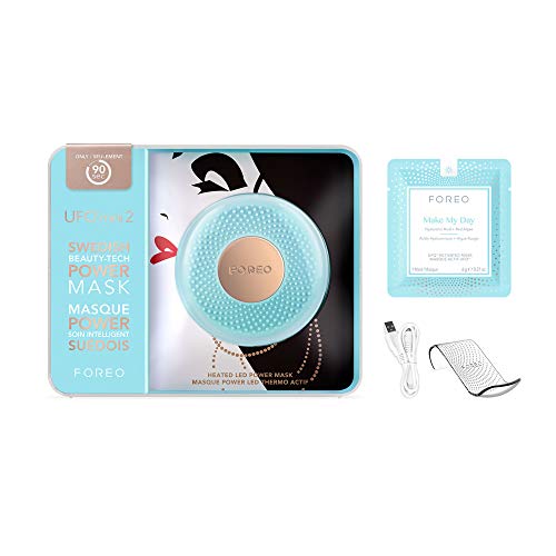 FOREO UFO mini 2 Mint, dispositivo de revitalización facial en 2 minutos con calor, masaje T-Sonic, luces LED de espectro completo, 2 años de garantía, para mascarillas UFO seleccionadas