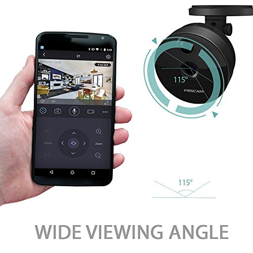 Foscam C1 720P HD WiFi - Cámara IP de Seguridad, Lente 1MP con P2P, Audio Birireccional, Negro