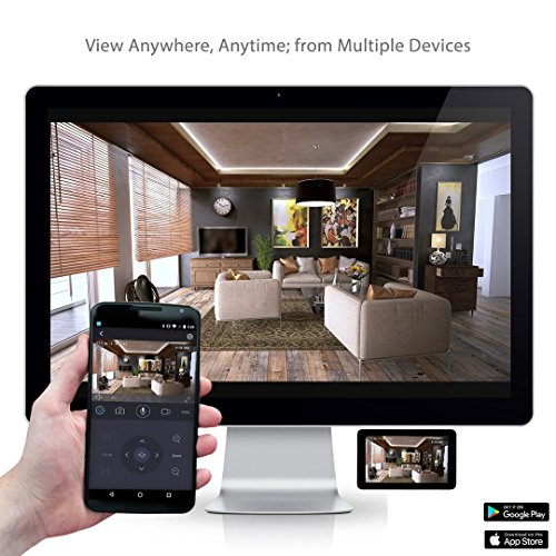 Foscam C1 720P HD WiFi - Cámara IP de Seguridad, Lente 1MP con P2P, Audio Birireccional, Negro