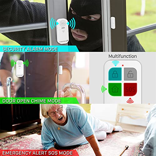 Fosmon Alarma antirrobo antirrobo con Control Remoto, Ventana y Puerta Abiertas Entrada Abierta Alerta Sensor magnético de Contacto Funciona con Pilas Sirena ruidosa 130dB