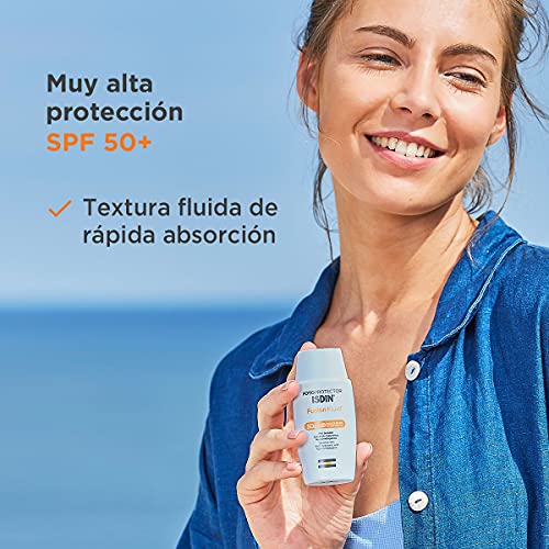 Fotoprotector ISDIN Fusion Fluid SPF 50+ - Protector solar facial, Matificante, Oil-free, No comedogenico, Apto para piel atópica, 50 ml