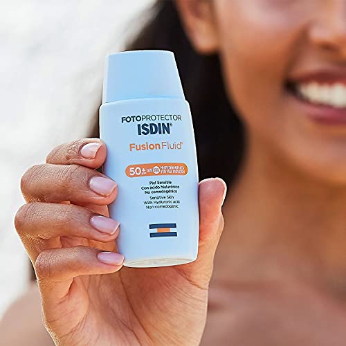 Fotoprotector ISDIN Fusion Fluid SPF 50+ - Protector solar facial, Matificante, Oil-free, No comedogenico, Apto para piel atópica, 50 ml