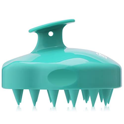 FReatech Masajeador Cuero Cabelludo [Mojado & Seco], Cepillo Pelo de Silicona para Champú y Masaje Cabeza, Limpieza Profunda y Cuidado, Exfoliación Suave y Estimula Crecimiento del Cabello, Verde