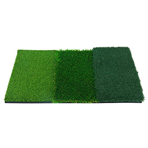FreeTec 3 en 1 Alfombra de práctica de Golf Césped de práctica de Golf Césped Artificial (25 "x 16) Se puede utilizar en Patios Residenciales Interiores Exteriores