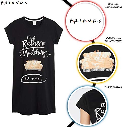 FRIENDS Pijamas Mujer Verano, Ropa Mujer de Algodon Suave, Camison Mujer Verano de Manga Corta, Merchandising Oficial Regalos Originales para Mujeres y Adolescentes (L)