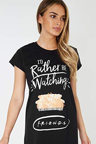 FRIENDS Pijamas Mujer Verano, Ropa Mujer de Algodon Suave, Camison Mujer Verano de Manga Corta, Merchandising Oficial Regalos Originales para Mujeres y Adolescentes (L)